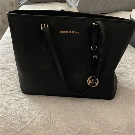 black and neon michael kors purse|Michael Kors black tote purse.